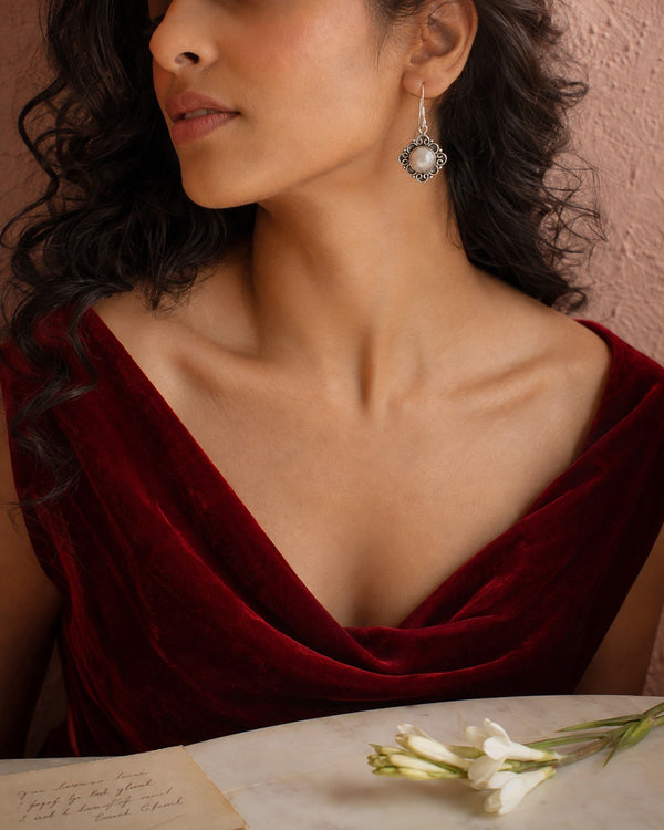 Chandrika 925 Silver Indu Dangler Earrings alternate