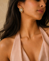 Chandrika 925 Silver Shweta Gold Plated Pearl Earrings view 1