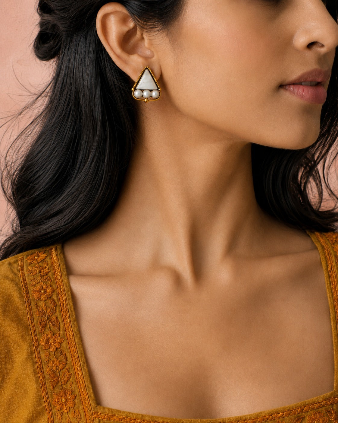 Chandrika 925 Silver Two Tone Aabha Earrings view 1