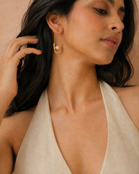 Chandrika 925 Silver Gold Plated Baali Hoops view 2