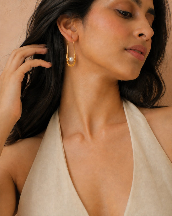 Chandrika 925 Silver Gold Plated Baali Hoops alternate