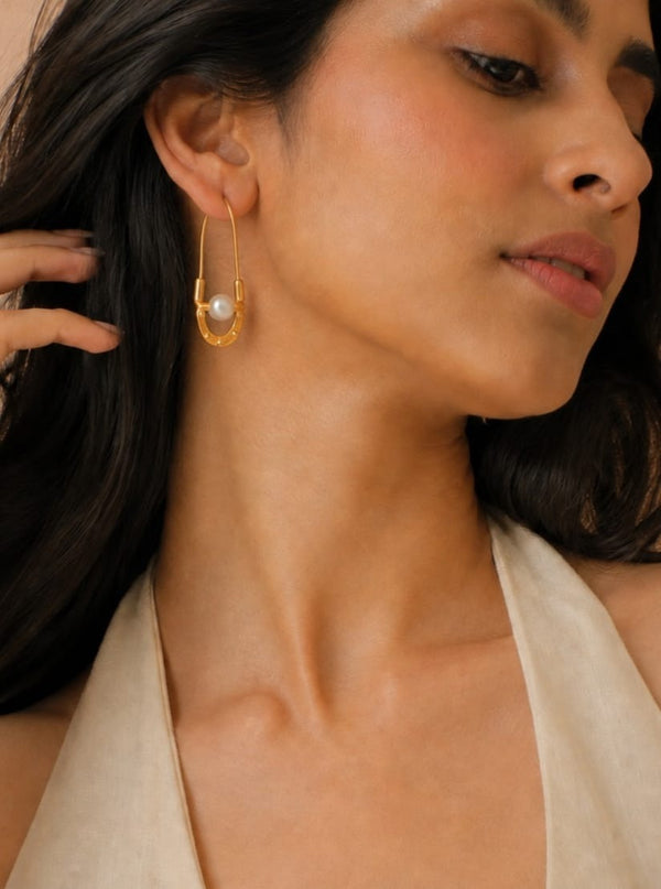 Chandrika 925 Silver Gold Plated Baali Hoops