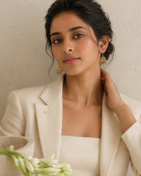 Nitya 925 Silver Smoky Quartz Dangler Earrings. view 2