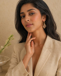 Nitya 925 Silver Crystal Earrings with Enamelling view 2