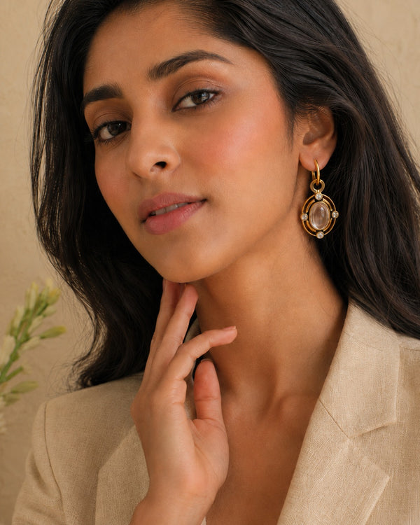 Nitya 925 Silver Crystal Earrings with Enamelling