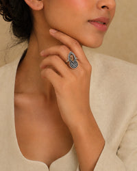 Nitya 925 Silver Smoky Quartz Adjustable Ring view 1