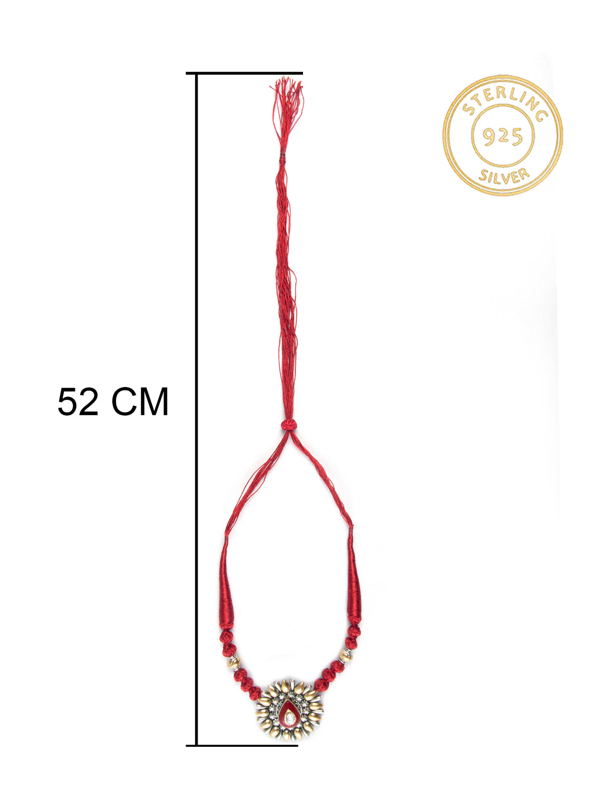 Crimson Coral Cascade: 925 Silver Red Coral Necklace view 6