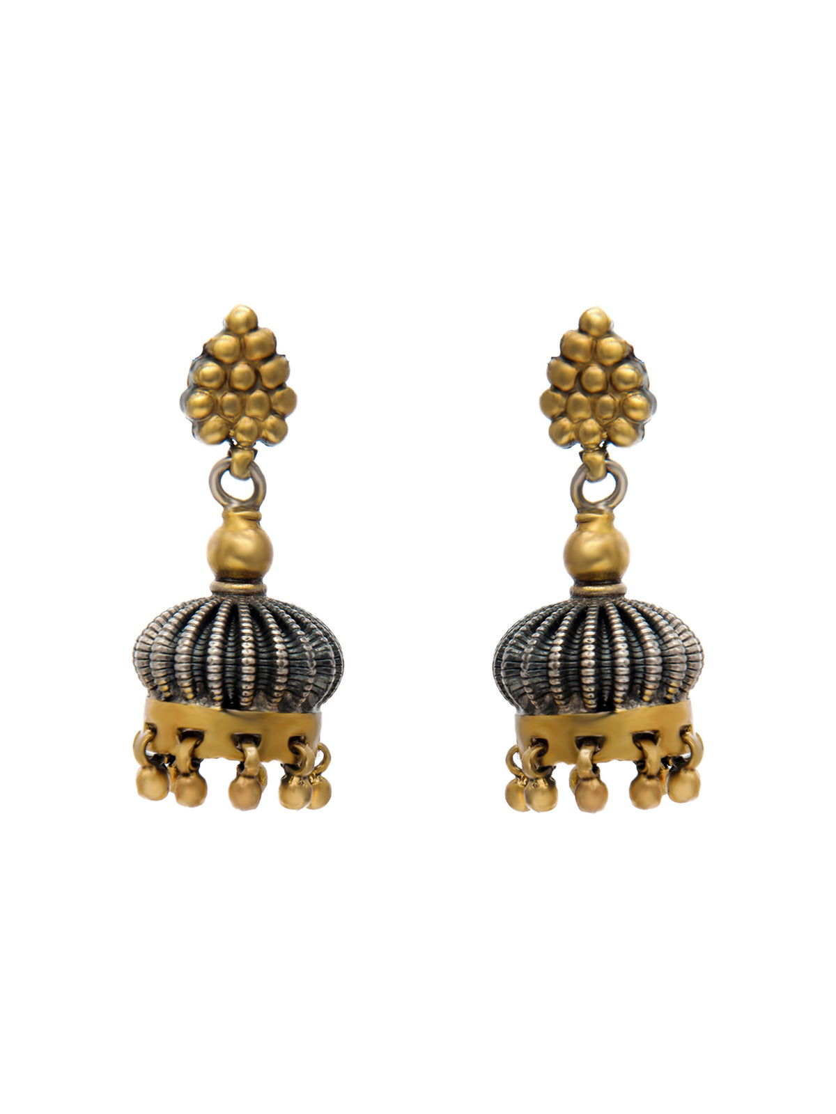 Radiant Reflections 925 Sterling Silver Two Tone Jhumki Earrings view 2