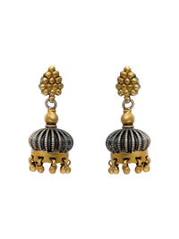 Radiant Reflections 925 Sterling Silver Two Tone Jhumki Earrings view 2