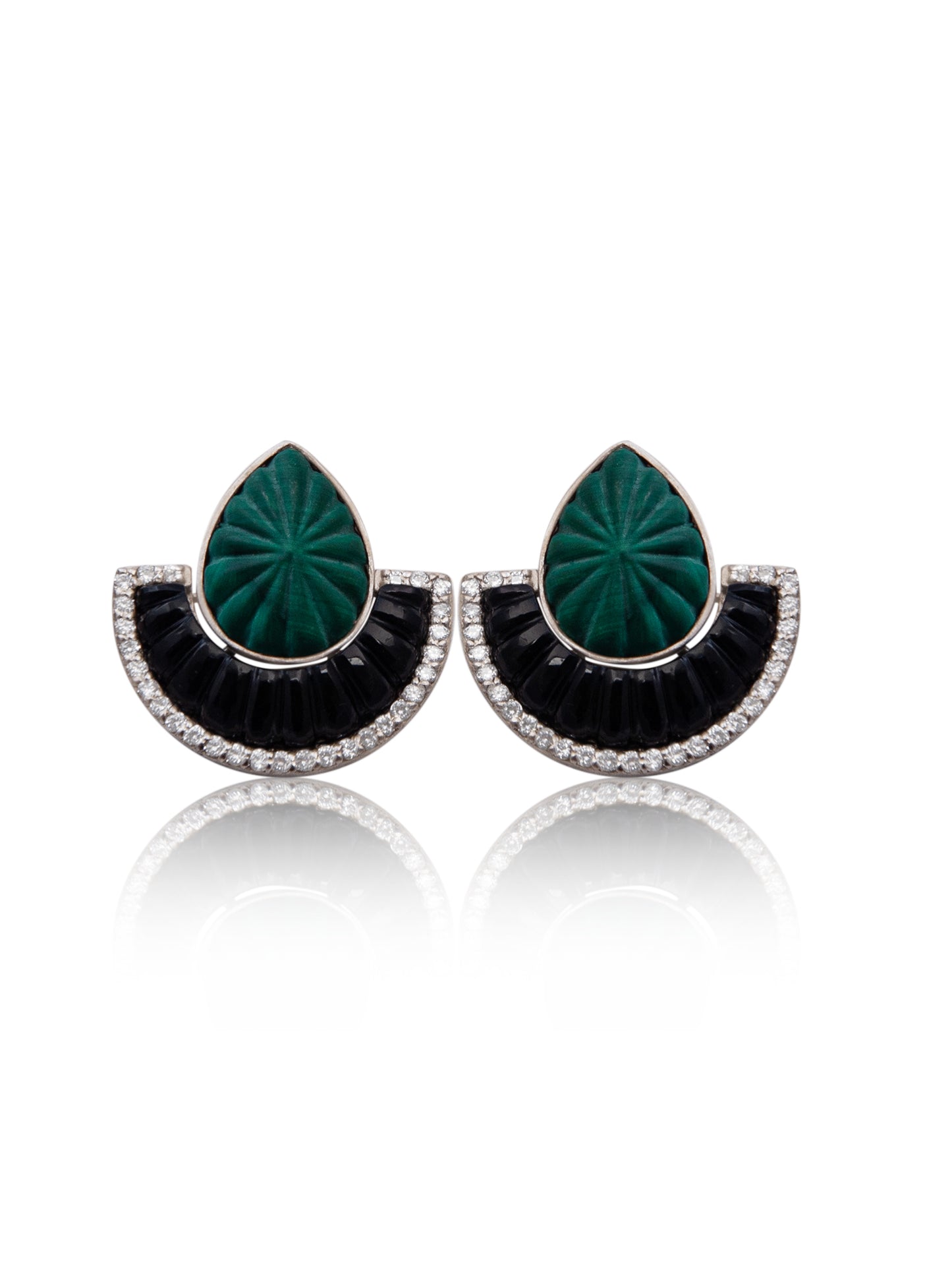 Dual Glam – Malachite & Black Onyx Luxe Convertible Earrings