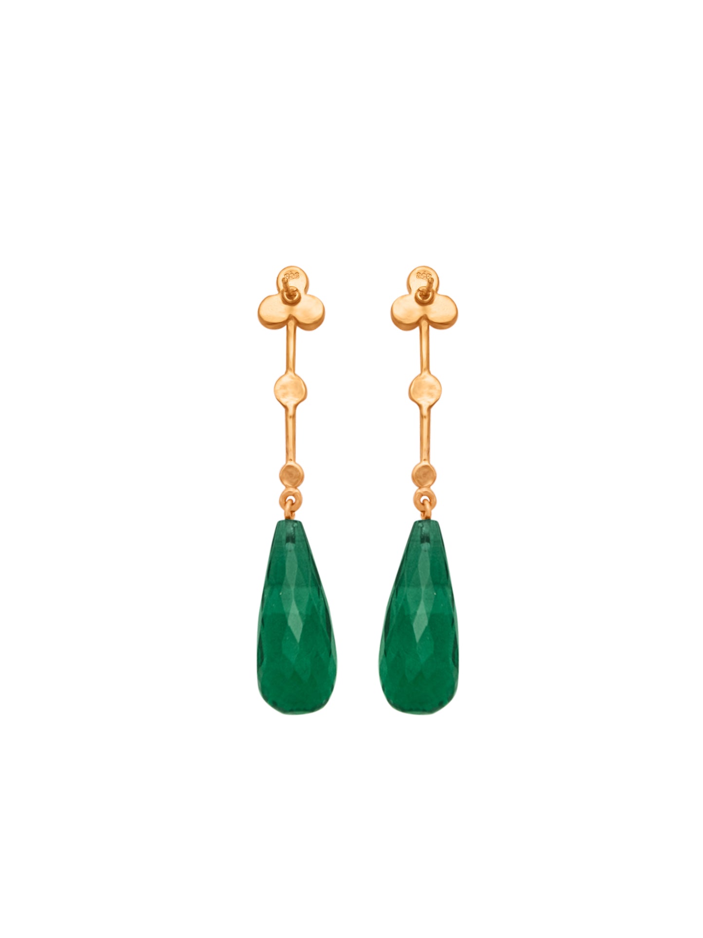 Green Briolette Drop Kundan Delights