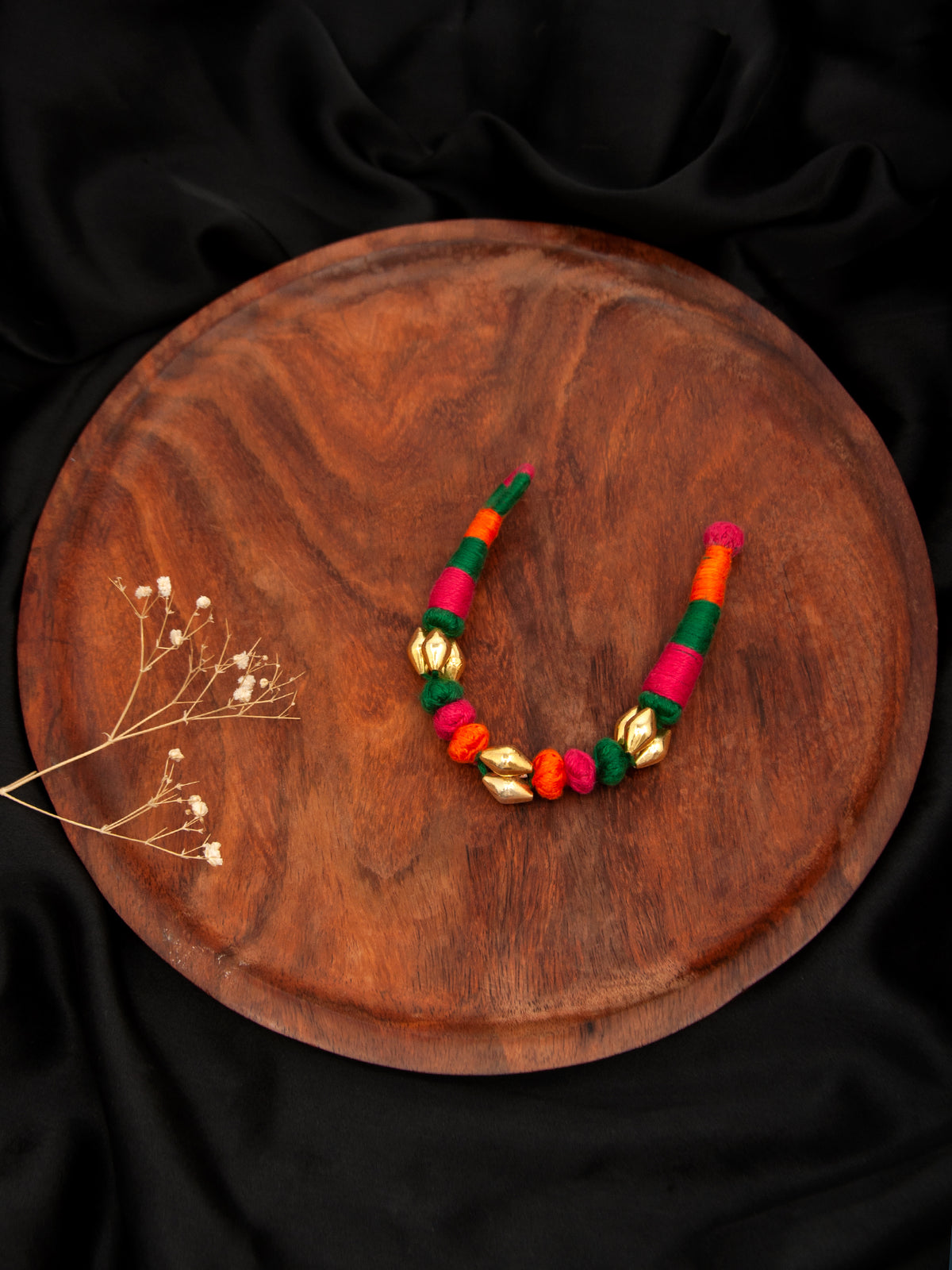 Vibrant Fiesta: 925 Silver Gold Plated Multicolor Dholki Bracelet view 8
