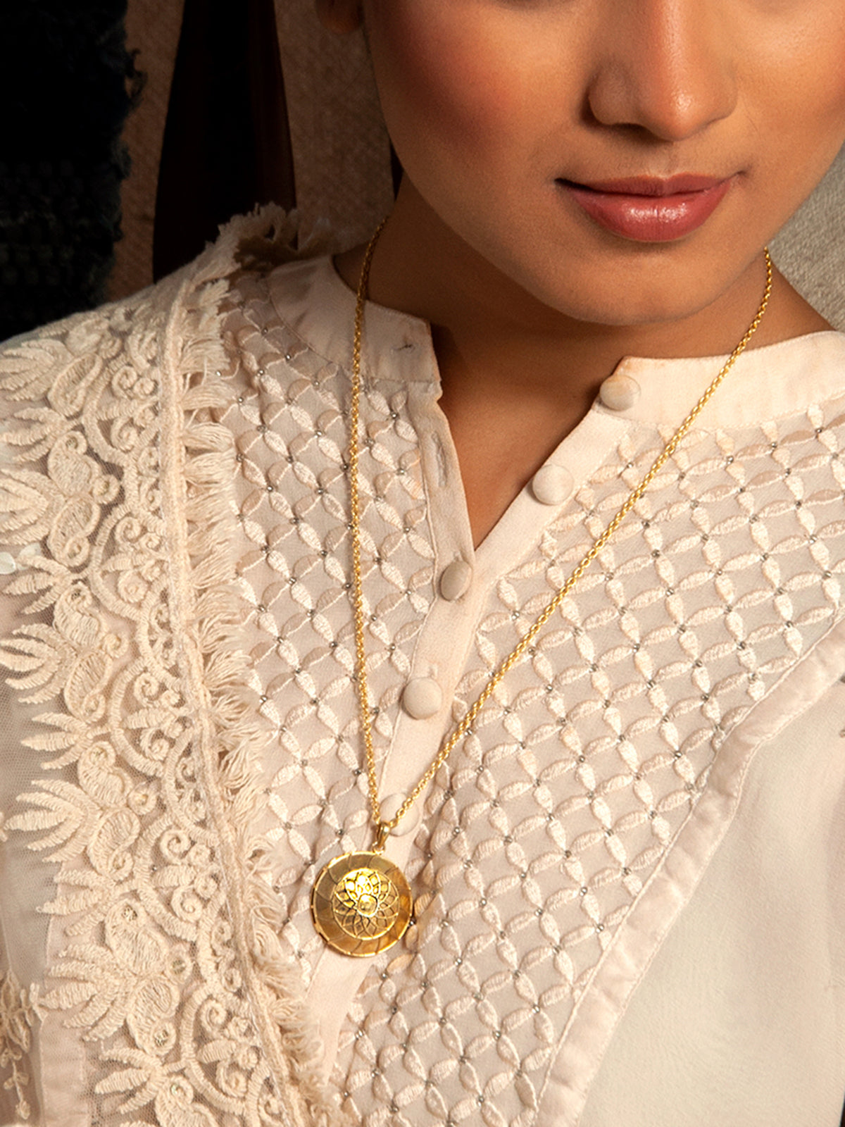 Golden Glow: 925 Silver Modern Everyday Wear Gold Plated Necklace view 4