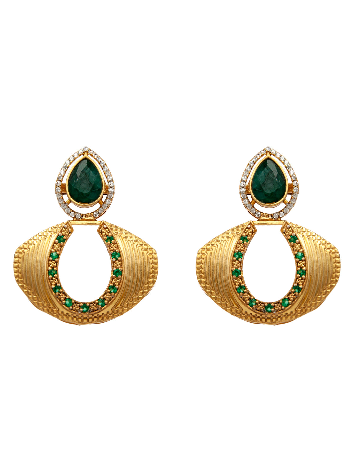 Verdant Fortune Horseshoe Earrings: 925 Sterling Silver view 2