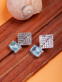 AquaFacet Handcarved Earrings view 2