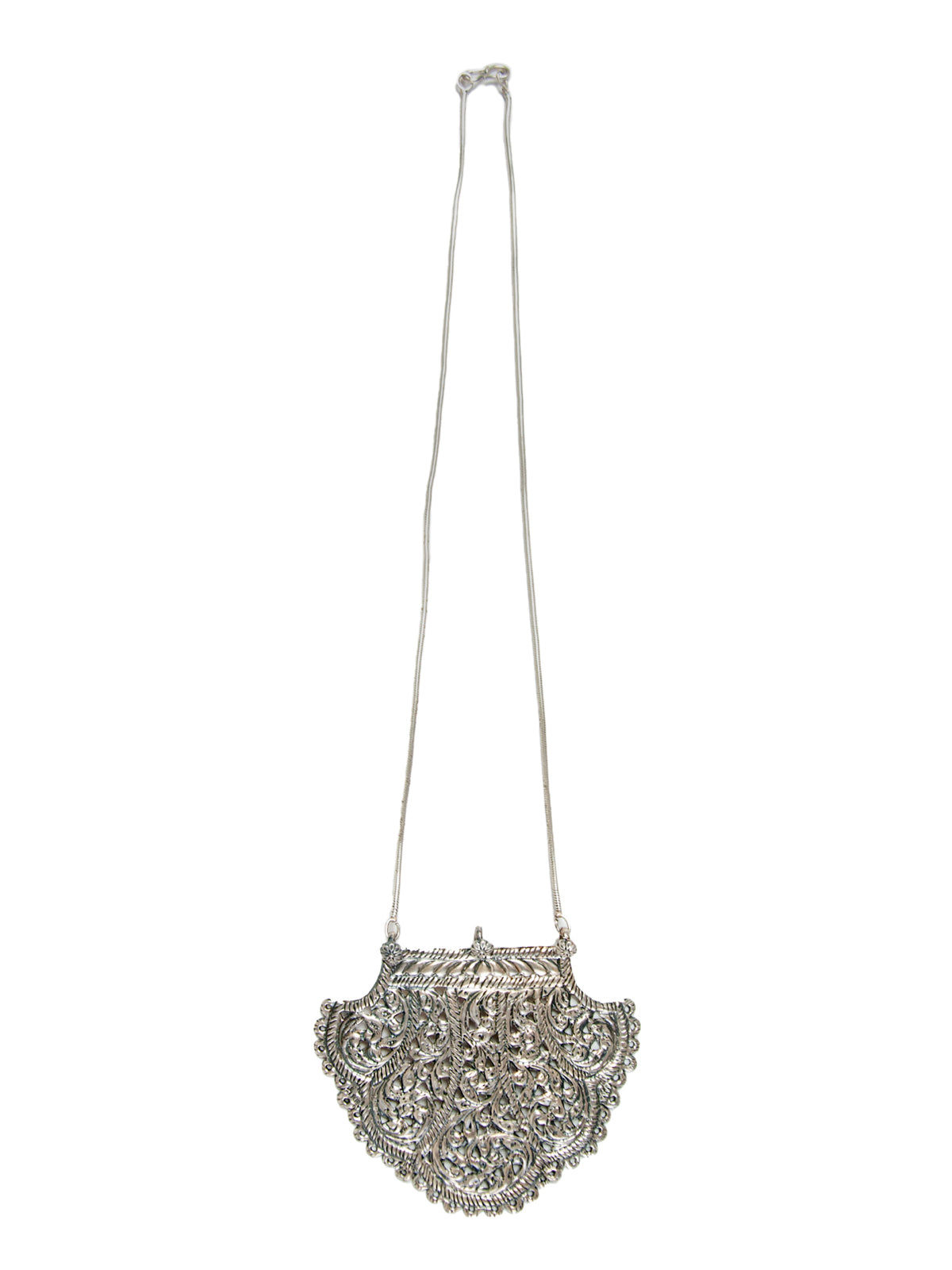 Chitai Charm: 925 Silver Hand-Embossed Everyday Wear Necklace view 5