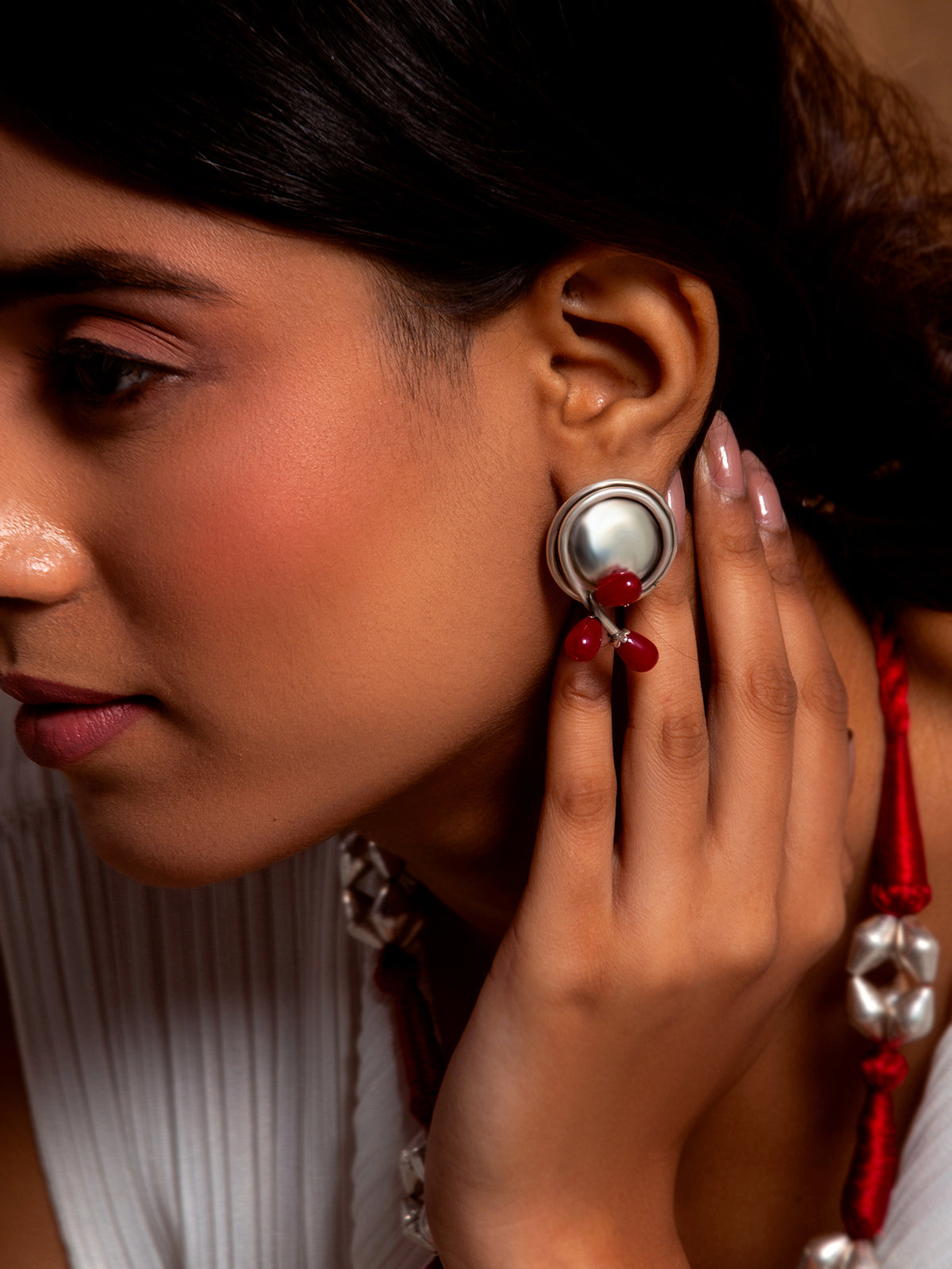 Radiant Ruby Sparkle Earrings view 3
