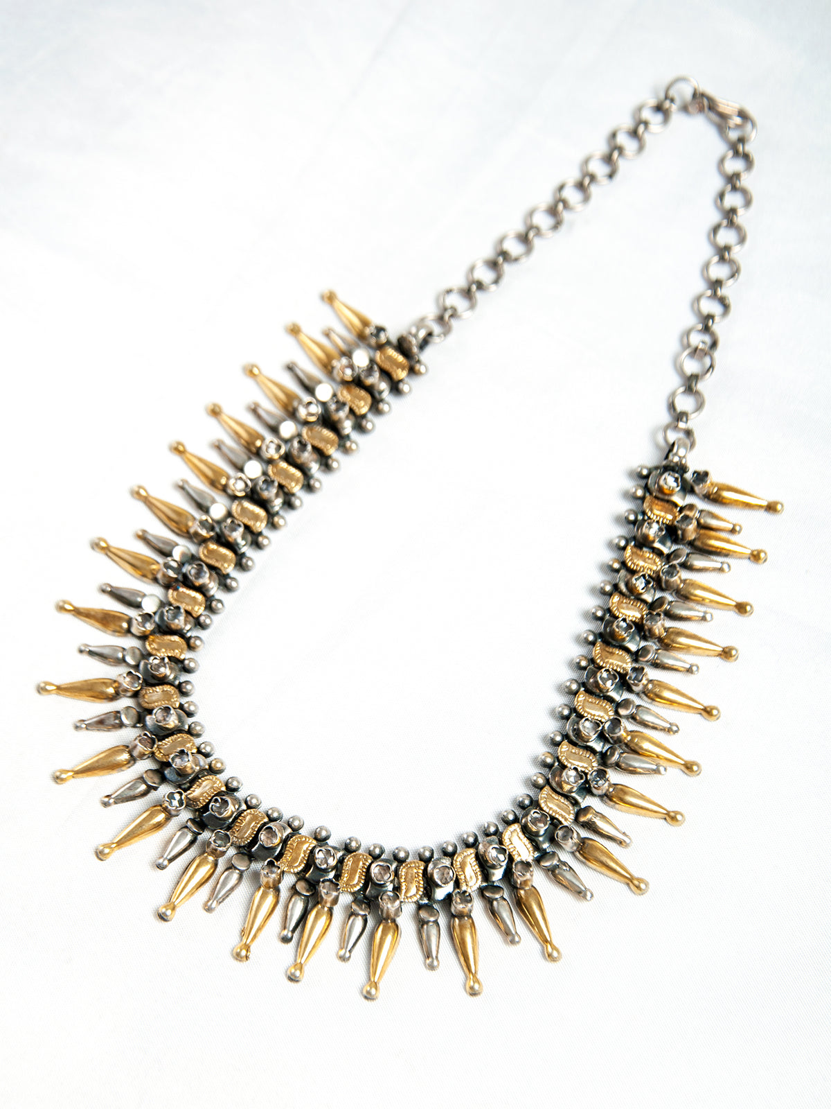 Crystal Tribal Harmony: 925 Sterling Silver Classic Two Tone Necklace view 6