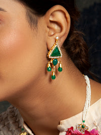 Enchanting Forest: 925 Sterling Silver Earrings with Green Onyx Gemstone view 4