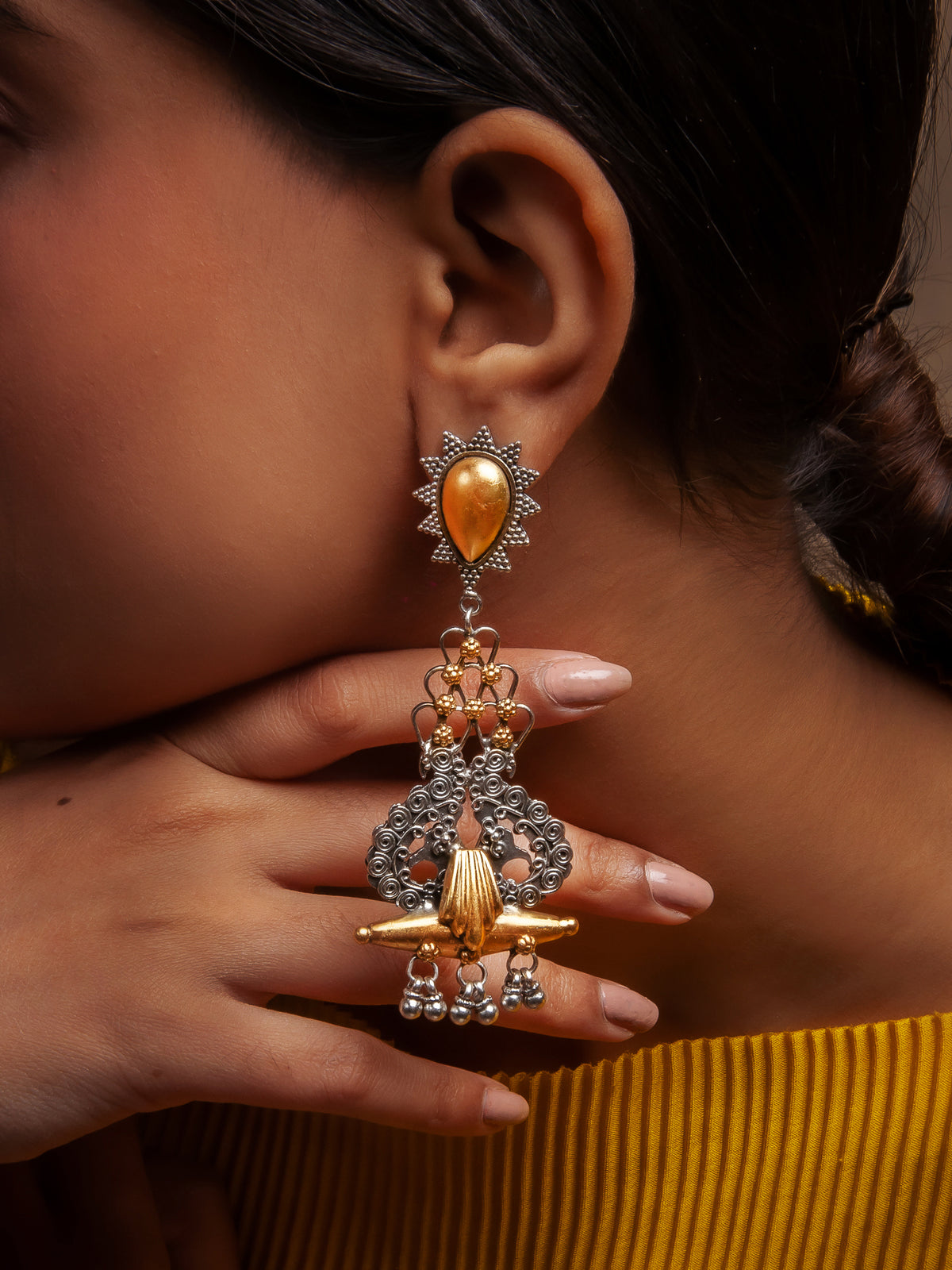 Peacock Ghungroo Earrings view 1