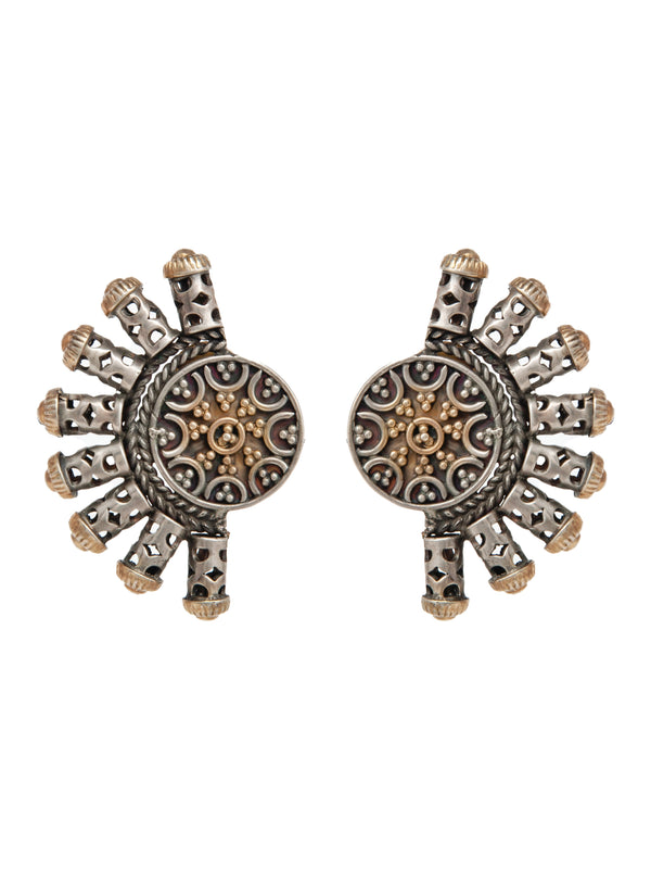 Rawa Splendor Stud Earrings: 925 Sterling Silver Two Tone Gold Plated alternate
