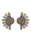 Rawa Splendor Stud Earrings: 925 Sterling Silver Two Tone Gold Plated