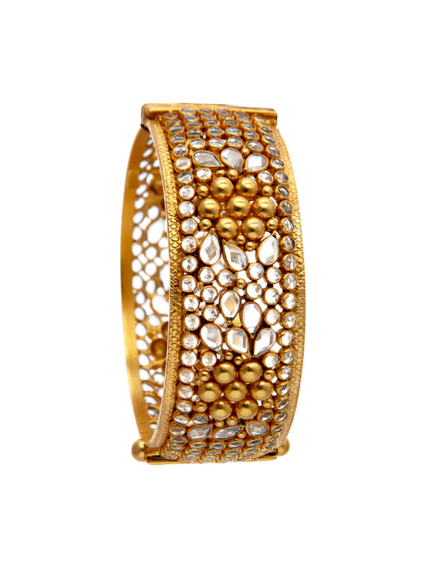 Golden Glow: 925 Silver Gold Plated Crystal Bangle alternate