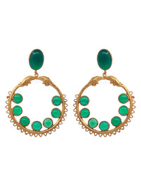 Green Essence Gold Plated Earrings: 925 Sterling Silver view 2