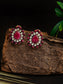 Ratna Kundan Silver Studs: 925 Sterling Silver with Dyed Ruby