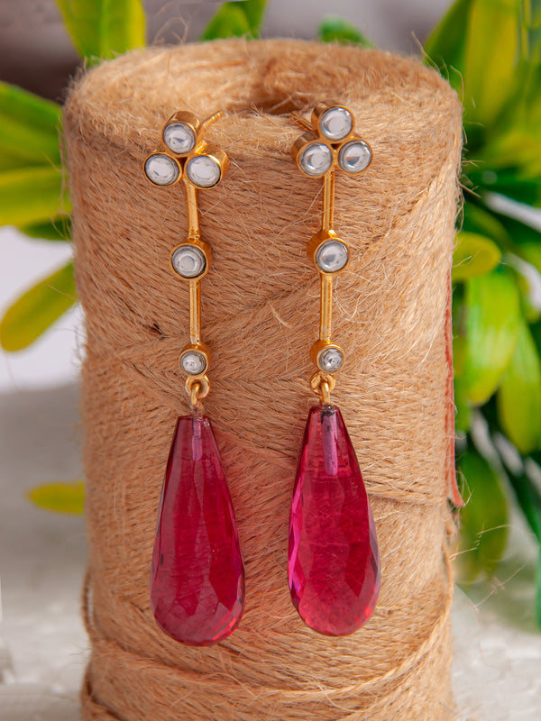 Pink Briolette Drop Kundan Delights alternate