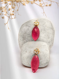 Royal Rose Quartz Sterling Silver Earrings view 1