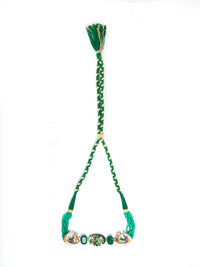 Fusion Green Bird Choker: 925 Silver with Labradorite Kundan Gemstone view 7