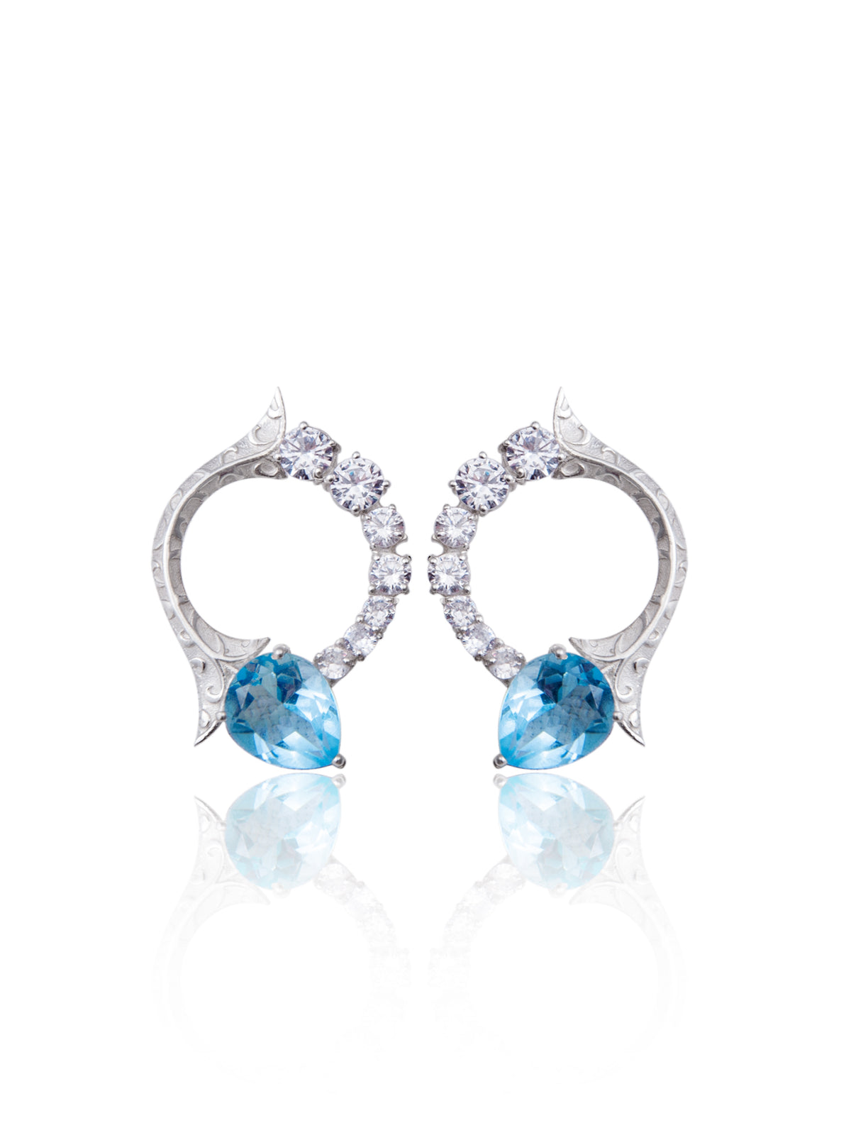 Aquamarine Sparkle Earrings view 3