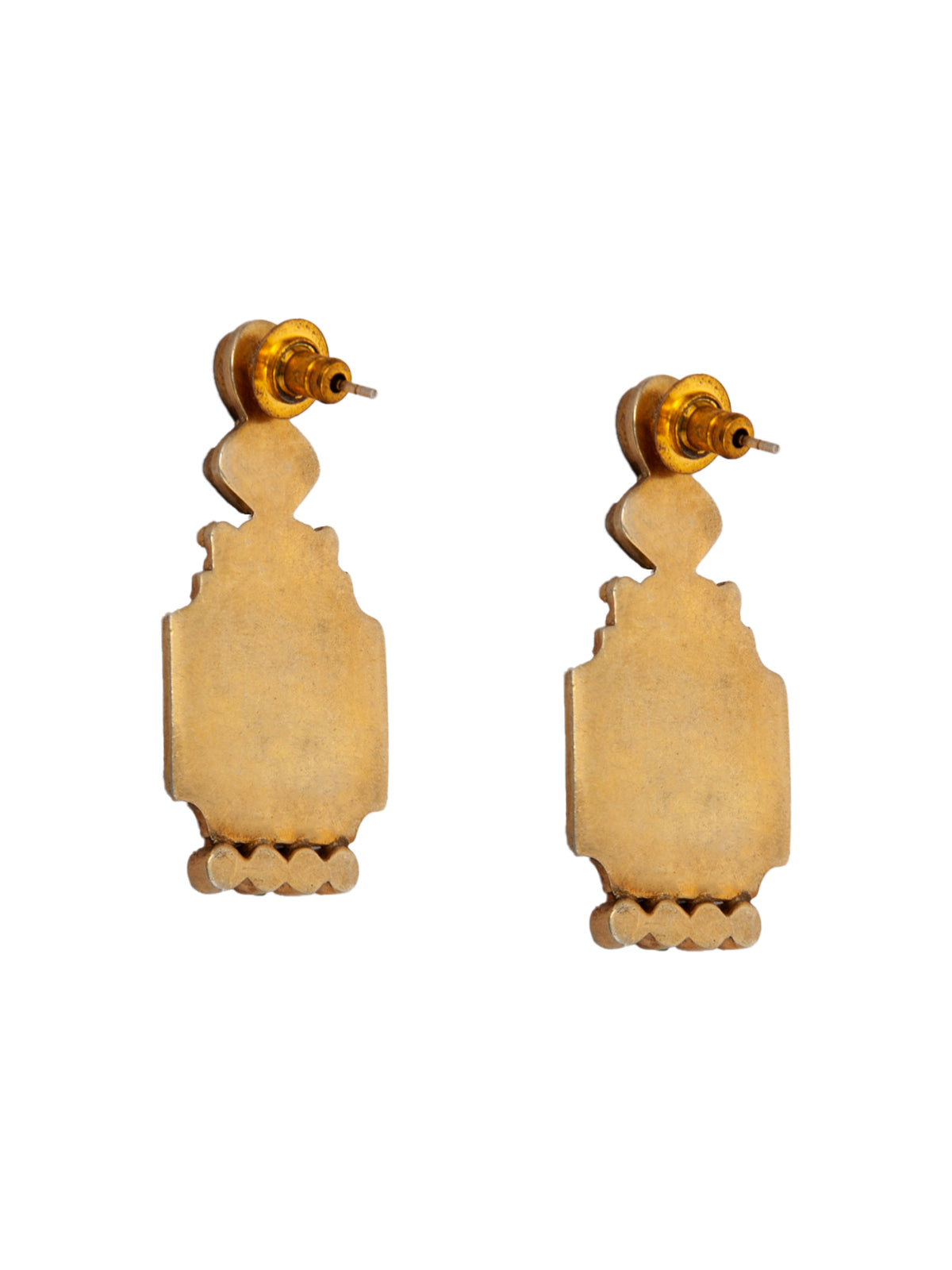 Enchanted Enamel: 925 Sterling Silver Earrings with Enamelling and Kundan view 5