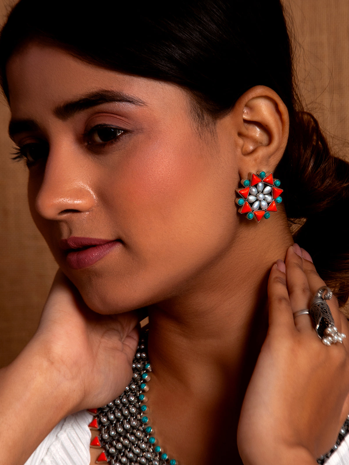 Royal Oasis Gemstone Studs view 3