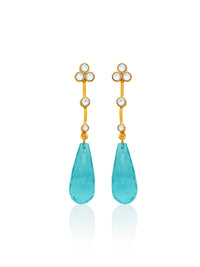 Aqua Briolette Drop Kundan Delights view 3