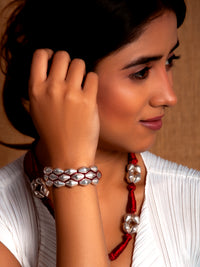 Sonic Melody: 925 Silver Dholki Bracelet view 3