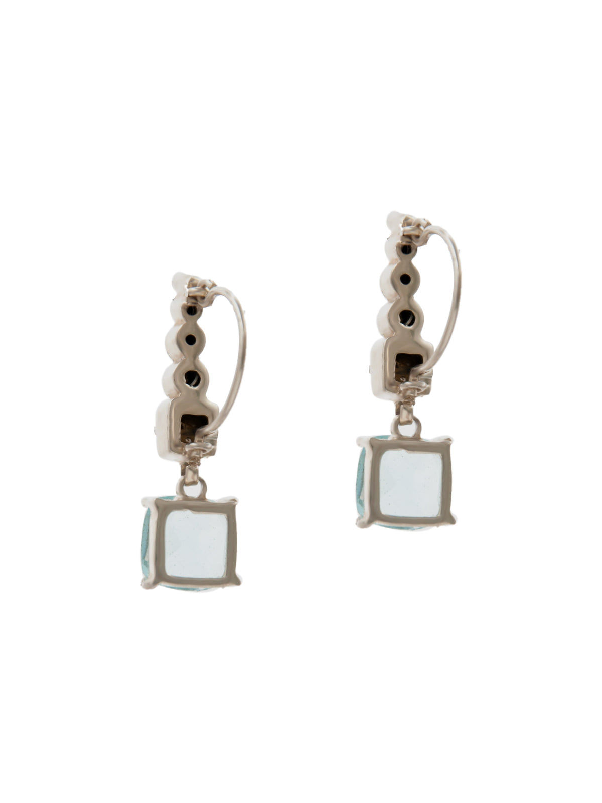 Aqua Radiance Modern Kundan Earrings: 925 Sterling Silver view 5
