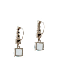 Aqua Radiance Modern Kundan Earrings: 925 Sterling Silver view 5