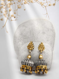 Radiant Reflections 925 Sterling Silver Two Tone Jhumki Earrings view 1
