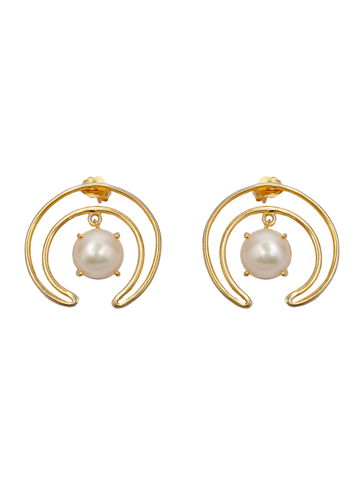Modern Chic: 925 Sterling Silver Contemporary Earrings with Freshwater Pearl view 2