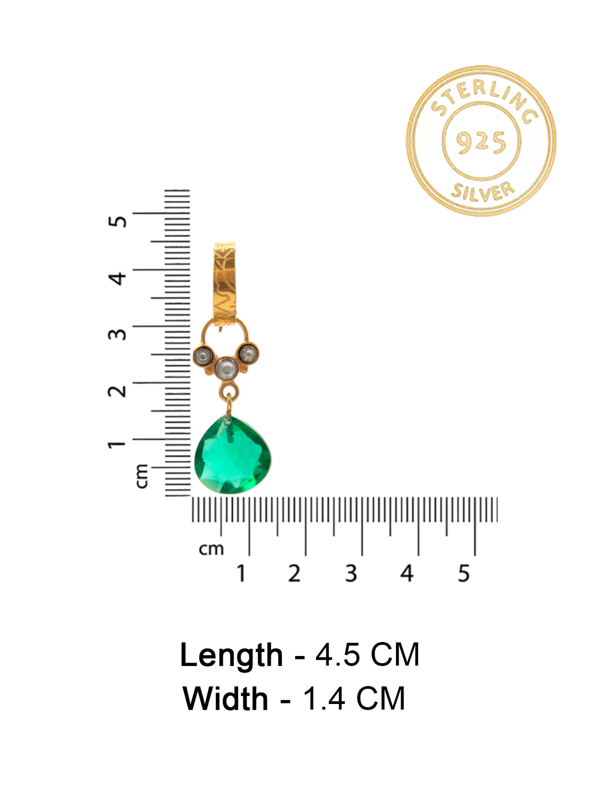 Green Glow Modern Hoop Earrings: 925 Sterling Silver Gold Plated view 6
