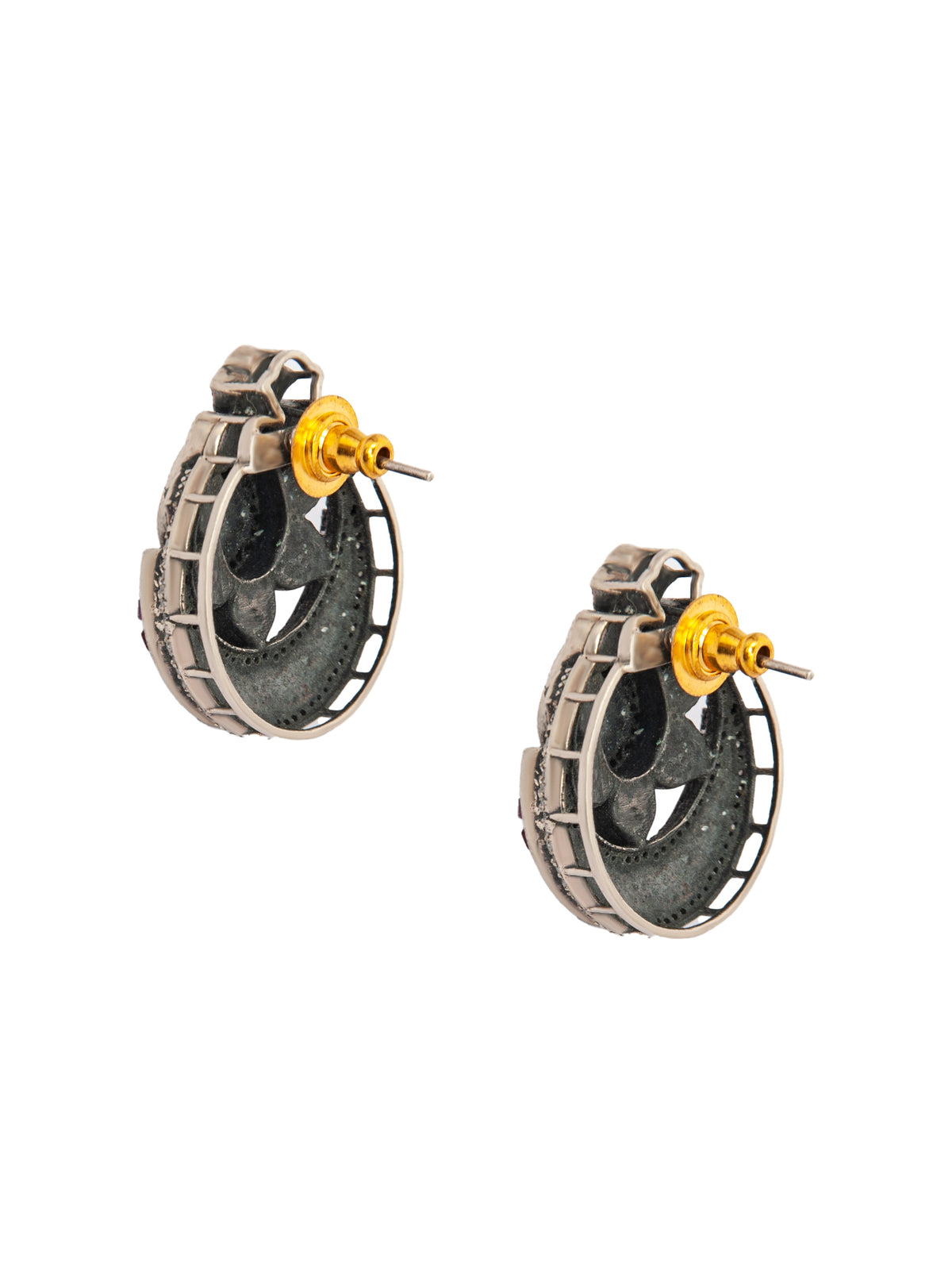 Sone Ki Laal Chandbali Kundan Studs: 925 Sterling Silver view 5
