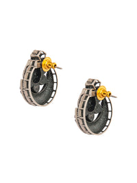 Sone Ki Laal Chandbali Kundan Studs: 925 Sterling Silver view 5