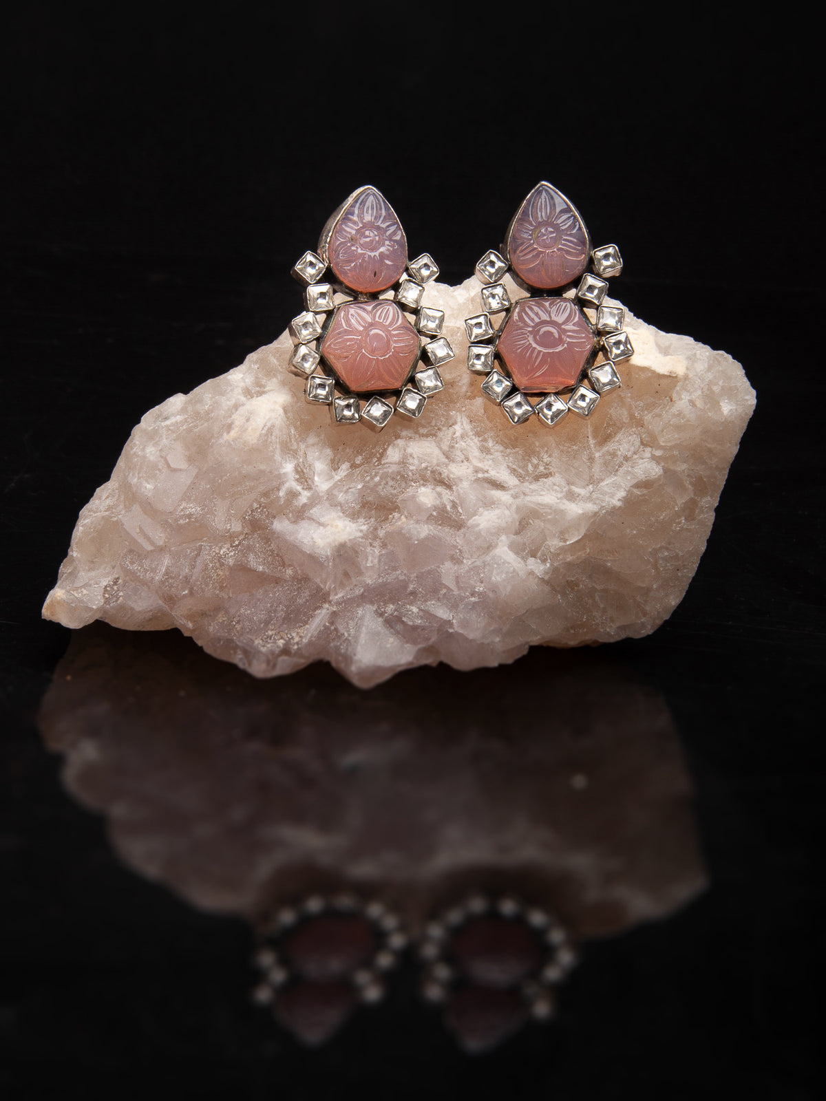 Purple Blossom Earrings view 2