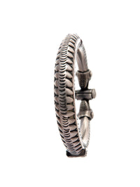 Serpentine Charm: 925 Silver Tribal Snake Motif Bangle view 5