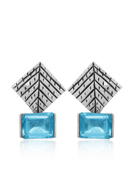 AquaFacet Handcarved Earrings view 3