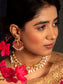 Swarna Mandir Kundan Earrings: 925 Sterling Silver Gold Plated