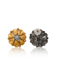 Nitya 925 Silver Two Tone Pear Earrings view 3