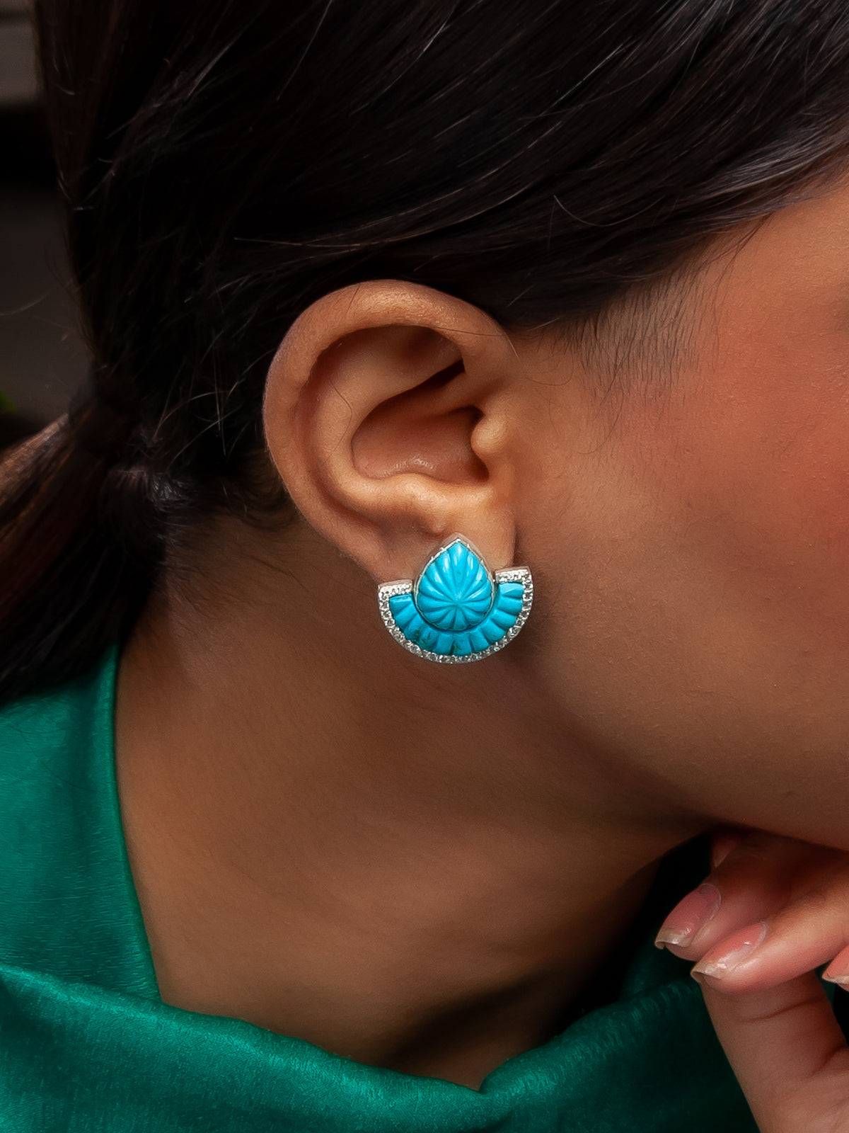 Dual Glam – Turquoise Luxe Convertible Earrings view 1